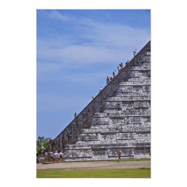Tourists climbing stairs on ruins of El Photo Print (Front)