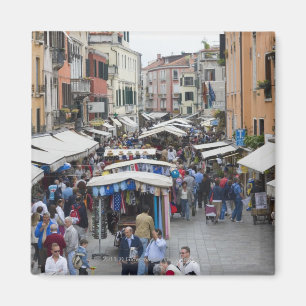 Tourists in a street market, Venice, Italy Magnet