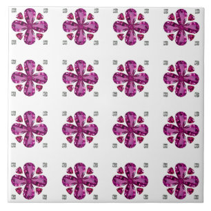 Tourmaline 4-Leaf Ceramic Tile