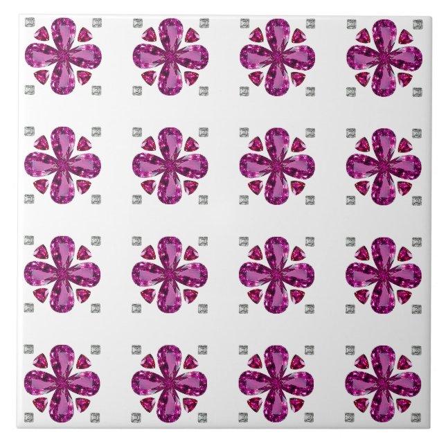 Tourmaline 4-Leaf Ceramic Tile (Front)