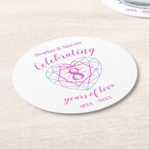 Tourmaline 8 years of love anniversary coasters