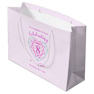 Tourmaline Anniversary 8 years personalised Large Gift Bag