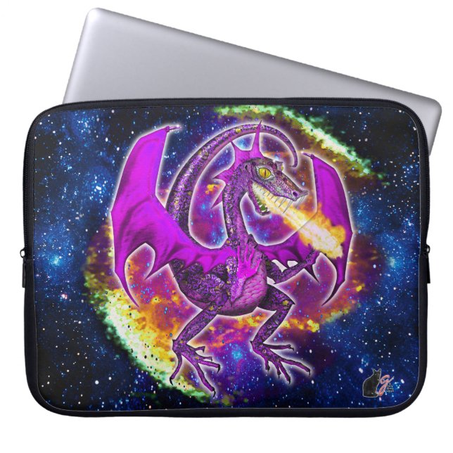 Tourmaline Cosmic Dragon Laptop Sleeve (Front)