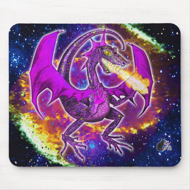 Tourmaline Cosmic Dragon Mouse Pad (Front)