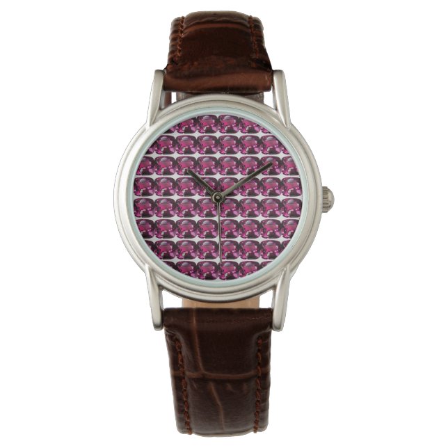 Tourmaline Gemstone Pink Watch (Front)