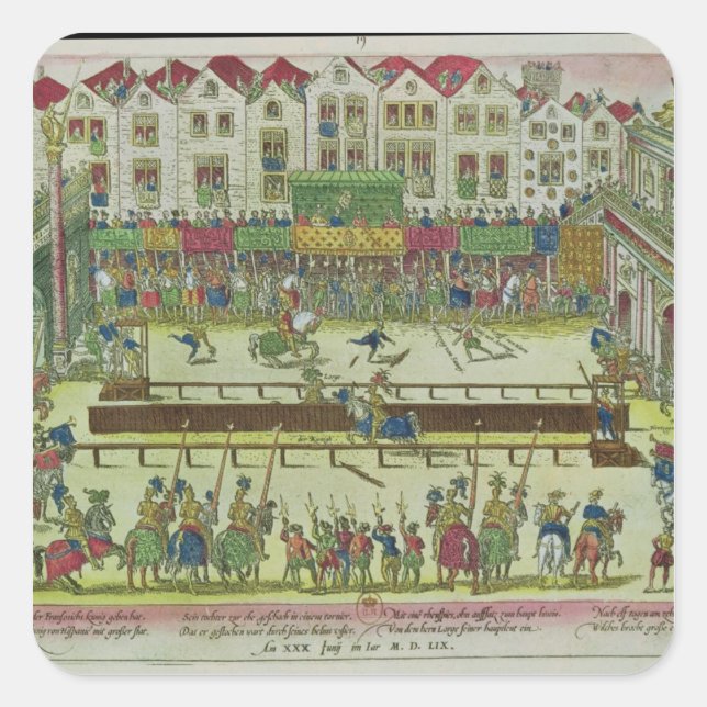 Tournament during which Henri II Square Sticker (Front)