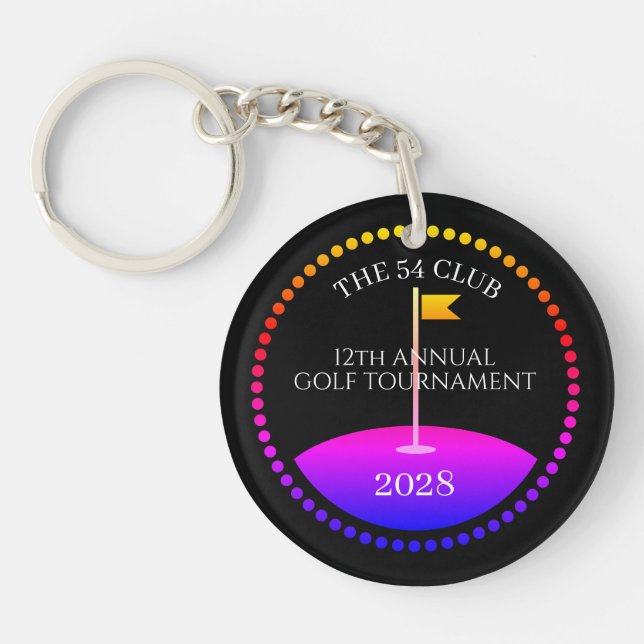 Tournament Golf Equipment Rainbow Key Ring (Front)