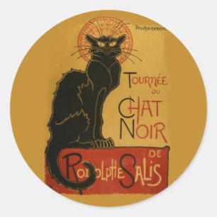 Tournee de Chat Noir Black Cat Classic Round Sticker