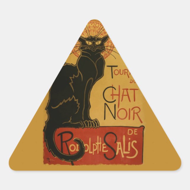 Tournee de Chat Noir Black Cat Triangle Sticker (Front)