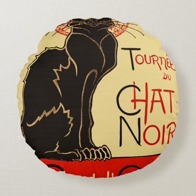 Tournée du Chat Noir Art Nouveau Round Cushion (Front)