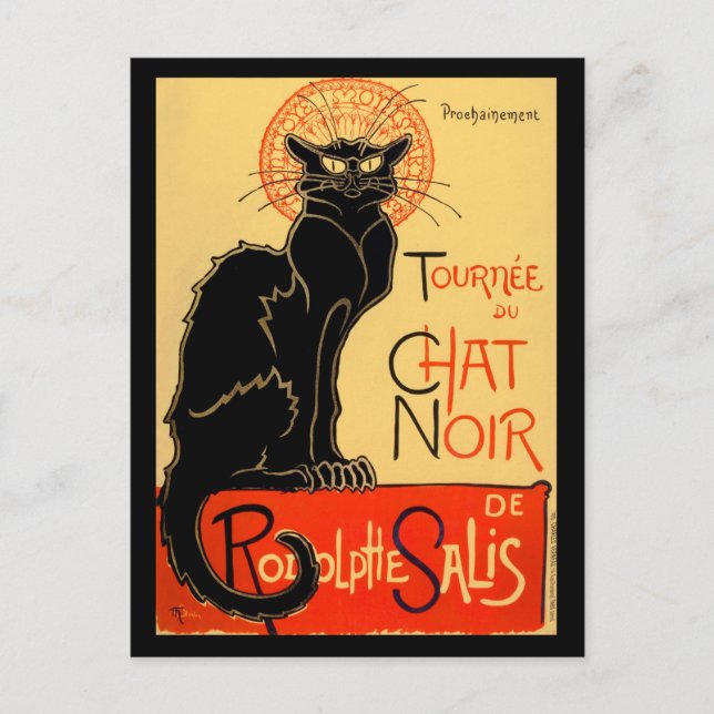 Tournée du Chat Noir de Rodolphe Salis with Border Postcard (Front)