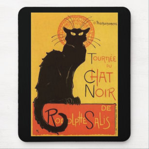 Tournée du Chat Noir, Steinlen Black Cat Vintage Mouse Pad