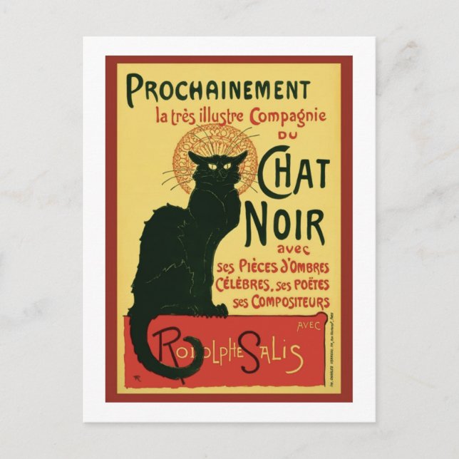 Tournée du Chat Noir, Theophile Steinlen Postcard (Front)