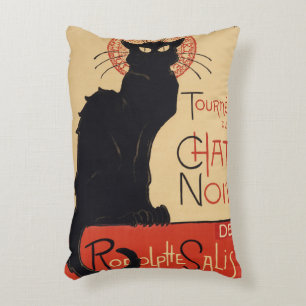 Tournee du Chat Noir Vintage Black Cat Art Nouveau Decorative Cushion