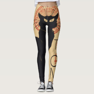 Tournee du Chat Noir Vintage Black Cat Art Nouveau Leggings