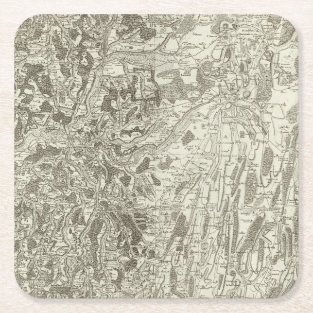 Tournus, Lonsle Saunier Square Paper Coaster (Front)