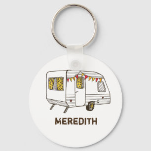 Tow Behind Camper Caravan Personalised Keychain