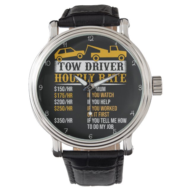 Tow Driver Hourly Rate Chart Watch (Front)