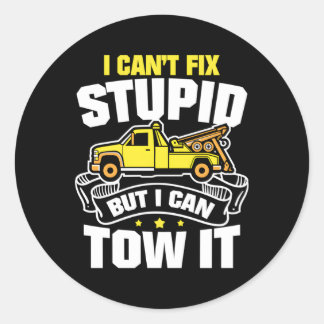 Tow Hook Chain Tow Truck Operator Trucking Work To Classic Round Sticker