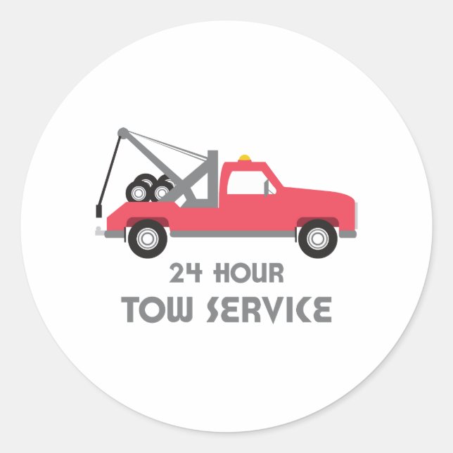 Tow Service Classic Round Sticker (Front)