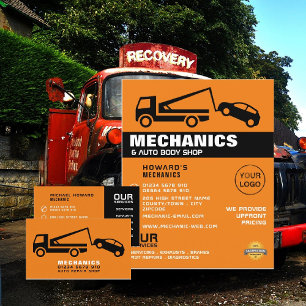 Tow Truck, Auto Mechanic & Repairs Business Card