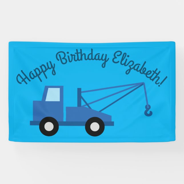 Tow Truck Birthday Party  Banner (Horizontal)