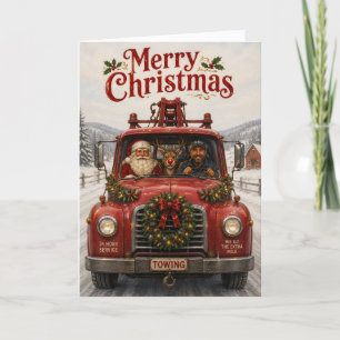 Tow Truck Business Christmas Card