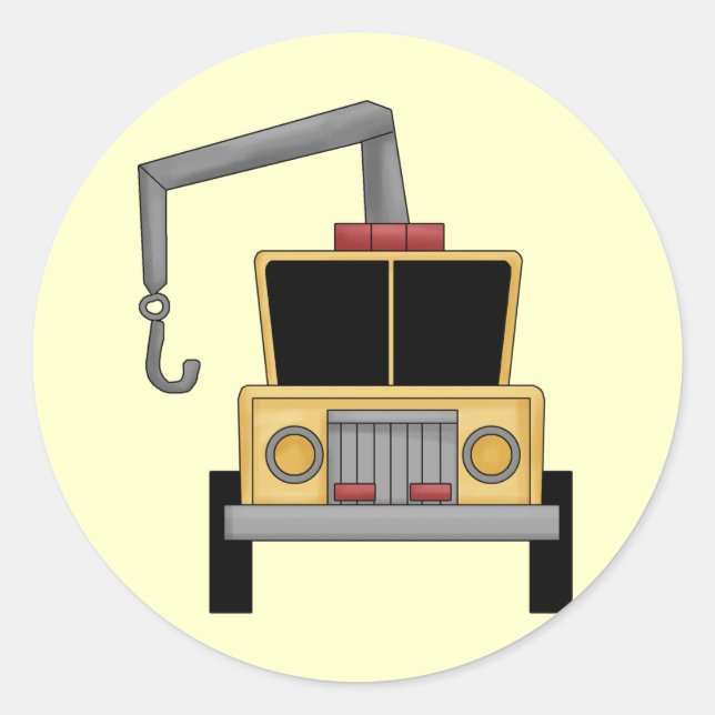 Tow Truck Classic Round Sticker (Front)