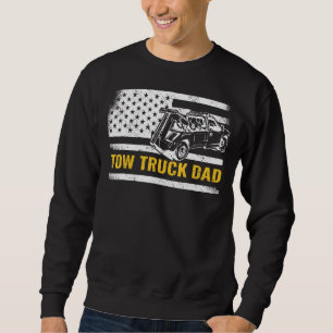 Tow Truck Dad Father USA Flag tow truck driver tow Sweatshirt