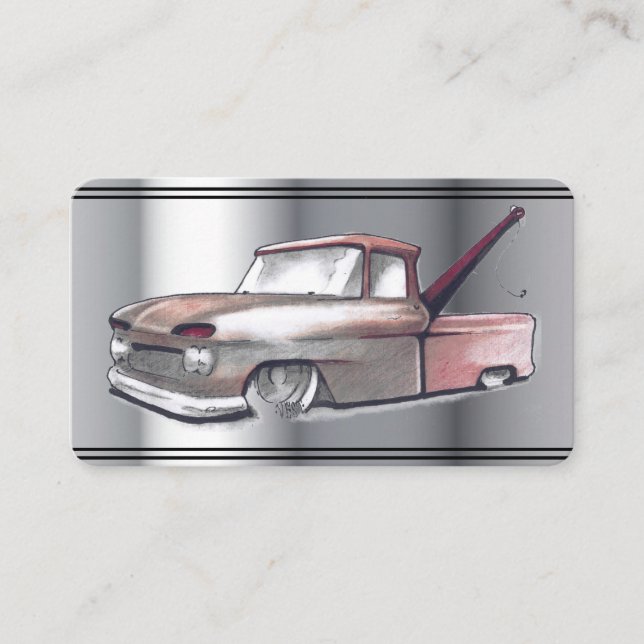 Tow Truck  drawing Auto business card (Front)