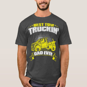 Tow Truck Driver Daddy Father - Dad Thin Yellow Li T-Shirt