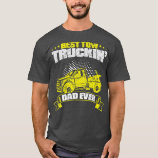 Tow Truck Driver Daddy Father - Dad Thin Yellow Li T-Shirt