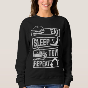 Tow Truck Driver Eat Sleep Repeat - Thin Yellow Li Sweatshirt
