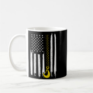 Tow Truck Driver Gift Men Usa Flag Towing Hook For Coffee Mug