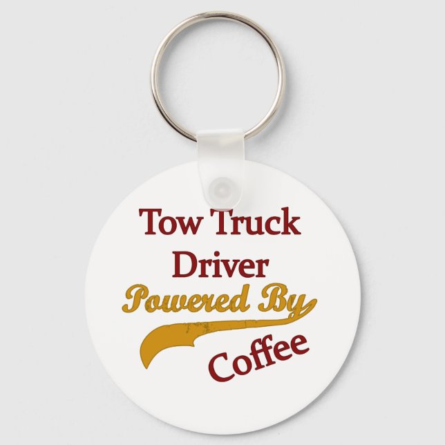 Tow Truck Driver Powered By Coffee Key Ring (Front)