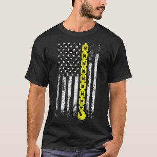 Tow Truck Driver thin yellow line USA flag gift To T-Shirt