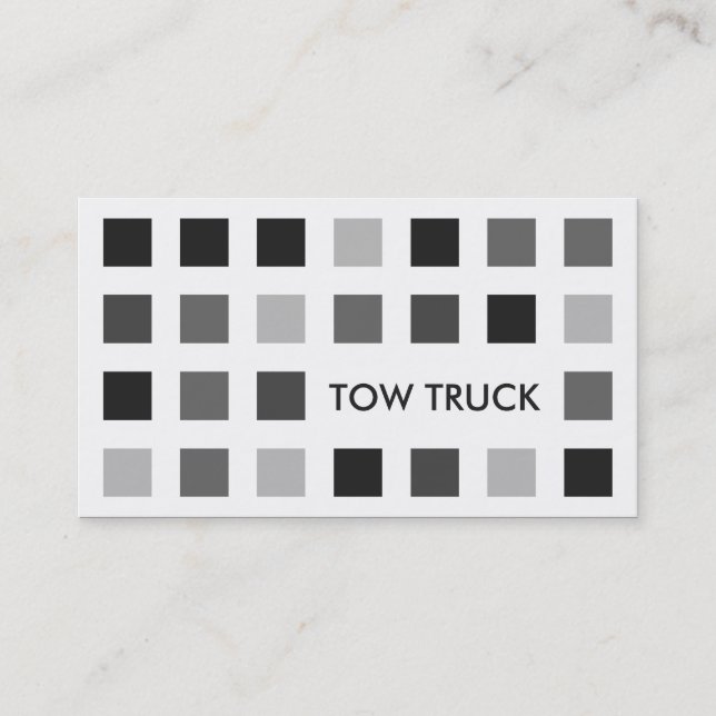 TOW TRUCK (mod squares) Business Card (Front)