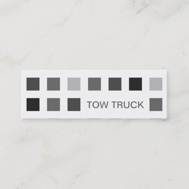 TOW TRUCK (mod squares) Mini Business Card (Front)
