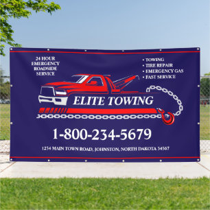 Tow Truck Service Banner Roadside Assistance