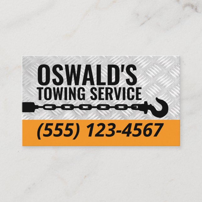 Tow Truck Service Professional Tow Hook  Business Card (Front)