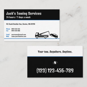 Tow Truck Services Your tow Anywhere Anytime Business Card