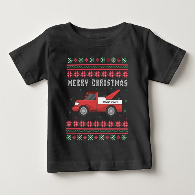 Tow Truck Ugly Christmas Sweater (Front)
