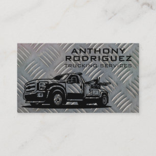 Tow Truck Vehicle Steel Plate Business Card