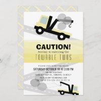 Towable Twos Wrecker 2nd Birthday Invitation