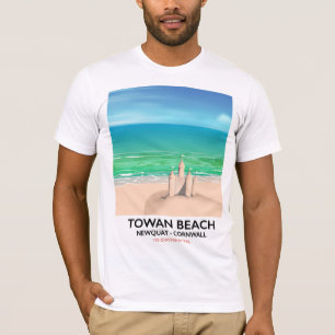 Towan Beach - Newquay Sandcastle travel print T-Shirt