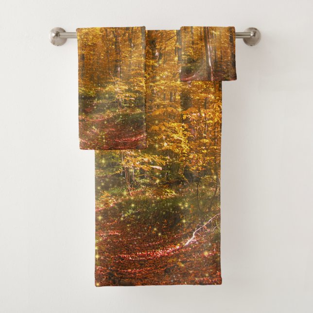 Towel Autumn forest Gold Rays (Insitu)