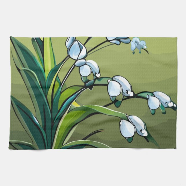 towel: Lovely Lily: Delicate Dance of Springtime  Tea Towel (Horizontal)