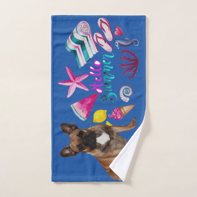 towel of French bulldogge (Hand Towel)