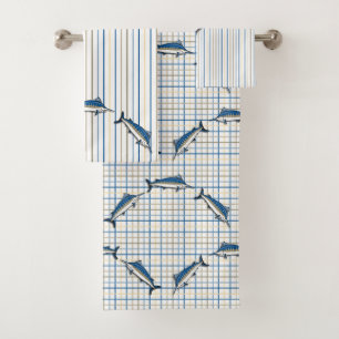 Towel Set - Blue Marlin Fishing