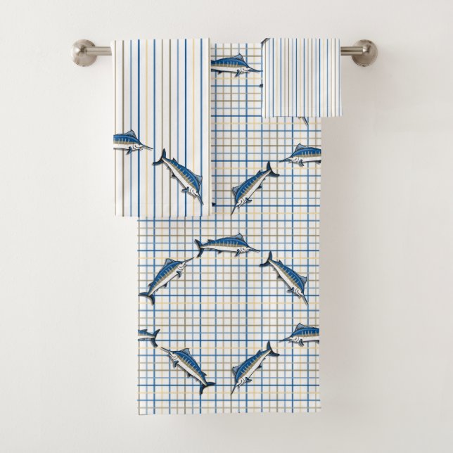 Towel Set - Blue Marlin Fishing (Insitu)